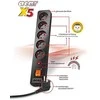 Ilgintuvas su saugumo Acar X5 juodos spalvos - 5 lizdai - 1.5 m