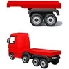 Lean Cars Raudona Mercedes Actros akumuliatorinė puspriekabė