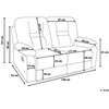 Beliani 2 vietų sofa su rankine atsipalaidavimo funkcija BERGEN, eko oda, juoda