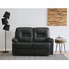 Beliani 2 vietų sofa su rankine atsipalaidavimo funkcija BERGEN, eko oda, juoda