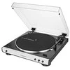 Visiškai automatinis diržo pavaros patefonas Audio Technica AT-LP60XBTWH su Bluetooth