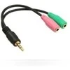 Kabelis MicroConnect Jack 3,5mm - Jack 3,5mm x2 0,15m juoda (AUDALS015)