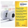 Avery Roll-up kainų etiketės vienos eilės ženklinimo mašinoms; visam laikui; 1500 etikečių / ritinys; 10 ritinių/pak.; 12 x 26 mm, balta