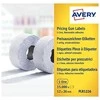 Avery Rulonėlyje kainų etiketės vienaeiliui ženklintuvui; nuimamas; 1500 etikečių / ritinys; 10 ritinių/pak.; 12x26mm, balta