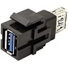 Bachmann 1x USB 3.0 A / A Keystone, Juodas, USB 3.0 A, USB 3.0 A, 85 mm