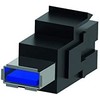 Bachmann 1x USB 3.0 A / A Keystone, Juodas, USB 3.0 A, USB 3.0 A, 85 mm