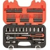 Bahco Galvučių rinkinys 1/4" 4-13mm galvutėms, terkšlėms su pasukama galvute + ilgiems ir trumpiems antgaliams. 65vnt