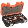 Bahco Galvučių rinkinys 1/4" 4-13mm galvutėms, terkšlėms su pasukama galvute + ilgiems ir trumpiems antgaliams. 65vnt