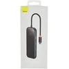 Hub 6in1 Baseus AcmeJoy serijos USB-C iki 2xUSB 3.0 + USB 2.0 + USB-C PD + HDMI + RJ45 (tamsiai pilka)
