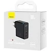 Baseus Sieninis įkroviklis GaN5 Pro 100W USB + USB-C QC4+ PD3.0 su USB-C 1m laidu, juodas