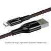 Baseus C formos Lightning kabelis su LED 2.4A 1m - Juodas