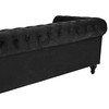 Beliani CHESTERFIELD 3 vietų sofa, veliūrinė, juoda