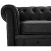 Beliani CHESTERFIELD 3 vietų sofa, veliūrinė, juoda