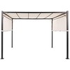 Beliani Sodo pavėsinė LED PARGA metalinė 310 cm x 310 cm smėlio spalvos