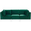 Beliani Trivietė modulinė sofa EVJA, žalias veliūras