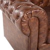 Beliani CHESTERFIELD fotelis iš dirbtinės odos, aukso rudos spalvos