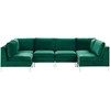 Beliani Modulinė U formos sofa 6 asmenims EVJA žalias veliūras