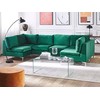 Beliani Modulinė U formos sofa 6 asmenims EVJA žalias veliūras