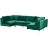Beliani Modulinė U formos sofa 6 asmenims EVJA žalias veliūras