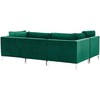 Beliani Modulinė U formos sofa 6 asmenims EVJA žalias veliūras