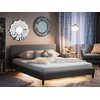Beliani LED lova FITOU 180 x 200 cm šviesiai pilka