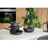 BergHOFF 28 cm wok keptuvė su dangčiu - Stone+ serija su indukciniu pagrindu ir stikliniu dangčiu su sieteliu