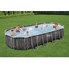 Bestway Bestway Power Steel rėmo rinkinys, 732 cm x 366 cm x 122 cm, baseinas (tamsiai ruda / mėlyna, medžio dekoro, su filtrų siurbliu)