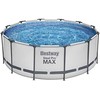 Bestway karkasinis baseinas su filtravimo pompa ir priedais, 3.66 x 1.22 m, pilkas, apvalus