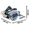 Bosch GKS 18V-68 GC, LB be akumuliatoriaus ir kroviklio