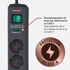 Brennenstuhl Eco-Line,prailgintuvas 3xCEE 7/4, 1xCEE 7/7, jungtukas, viršįtampių apsauga , 1.5m, apsauga nuo augintinių, juodas 1158810315 / GT-445