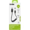USB 2.0 kabelis > C tipo SBS 0,5 m spiralė, juoda