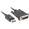 LANBERG CA-DPDV-10CU-0018-BK kabelis DisplayPort M V1.2->DVI-D M 24+1 1.8m Juodas DUAL LINK