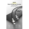 Baseus Cafule Metalinis duomenų kabelis USB Type C/ Lightning - 20W Maitinimas 0.25m, Juodas (Juodas)