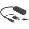 Delock 4 prievado USB 3.2 Gen 1 šakotuvas su USB Type-C™ arba USB Type-A jungtimi