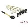DELOCK SAS-Kabelis MiniSAS HD SFF-8643 > 4xSATA 7Pin gew. 1.0m
