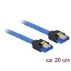 DELOCK Cable SATA 6 Gb/s lizdas tiesus > SATA lizdas tiesus 20cm mėlynas su auksiniais spaustukais
