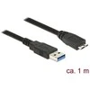 DELOCK Cable USB 3.0 Type-A male > USB 3.0 Type Micro-B male 1.0 m juodas