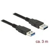 DELOCK Cable USB 3.0 Type-A male > USB 3.0 Type-A male 3.0 m juodas