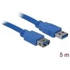 „Delock“ ilgintuvas USB 3.0 tipo A kištukas > USB 3.0 tipo A moteriškas 5 m mėlynas