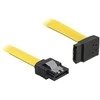 DELOCK SATA kabelis 6 Gb/s kištukas tiesus > SATA kištukas aukštyn, kampuotas, 20 cm, geltonas, metalinis