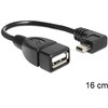 DELOCK Cable Mini USB kištukinis kampinis USB 2.0-A moteriškas OTG 16 cm
