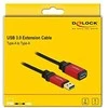 Delock ilgintuvas USB 3.0 tipo A kištukas > USB 3.0 tipo A moteriškas 5 m Premium