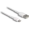 USB kabelis Delock USB-A - Žaibas 0,3 m Baltas (87866)