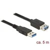 DELOCK ilgintuvas USB 3.0 Type-A male > USB 3.0 Type-A Mother 5.0 m juodas