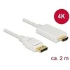 DELOCK Cable Displayport 1.2 male > High Speed HDMI-A pasyvus 4K 2 m baltas