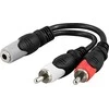 Kabelis DELTACO 3.5mm F-2xRCA M, 0.1m / AA-6A
