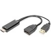Assmann Electronic DIGITUS HDMI M to DP F su išoriniu maitinimu 4K 30Hz 2m Juodas