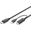 HDMI į DisplayPort adapterio kabelis su USB jungtimi