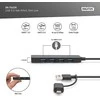 HUB USB Digitus Hub USB 3.0 / Hub DIGITUS 4 prievadų SlimLine USB A + USB-C adapteris 1,2 m 5 Gbps USB-C maitinimo jungtis