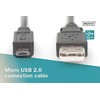USB kabelis Digitus USB-A - mikroUSB 1,8 m juodasis (DB- 300127- 018- S)
